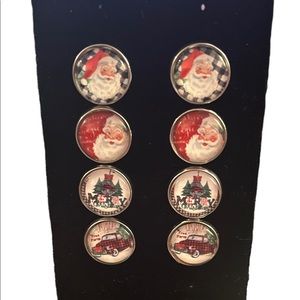 Christmas Stud Earrings - Santa Claus - Red Truck